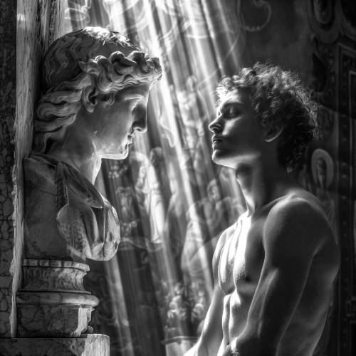 Resonance of Ages: A Dialogue in Monochrome