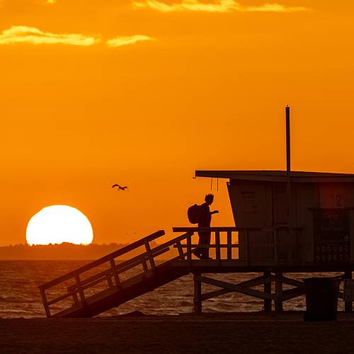 Horizon Aflame: The Setting Sun of Santa Monica