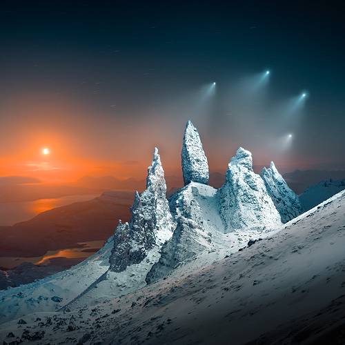 Moonrise Sprites Over Storr - Photography Winner