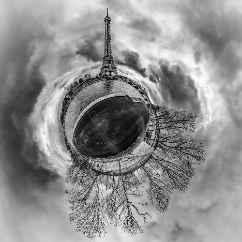 MUSE Photography Awards Gold Winner - Tiny Planet-sur-Seine / B&W by Christian Kleiman Fine Art Photography