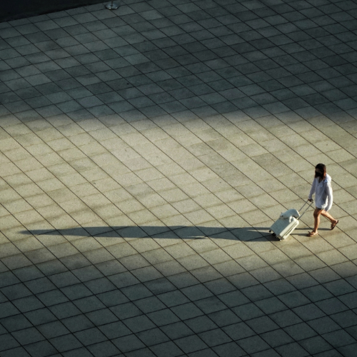 Light and shadow stage in the street