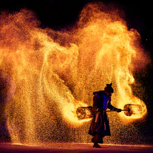 Award-winning photograph Fire dance by Shirley Wung, 2026 MUSE Photography Awards Platinum Winner